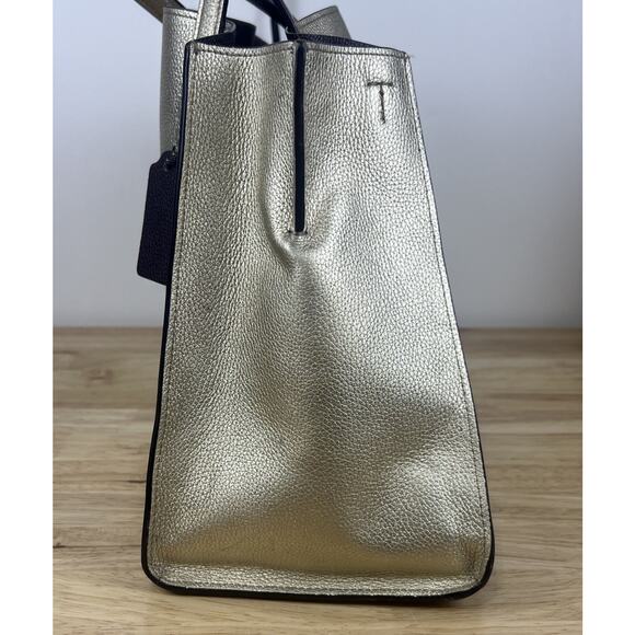 Coach Charlie Carryall Gold Metallic Leather Shoulder Bag 31037 - Picture 6 of 14